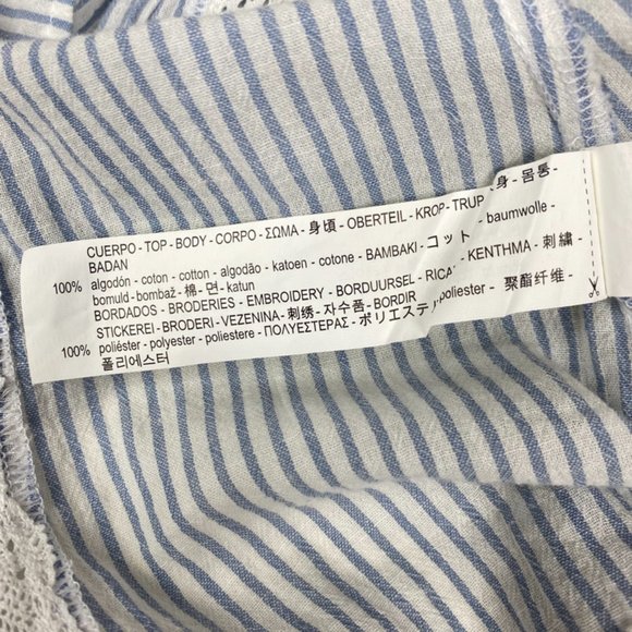 Zara Beaded Striped Embroidered Loose Sleeve Blouse with Tassel Detail S… - Picture 10 of 11